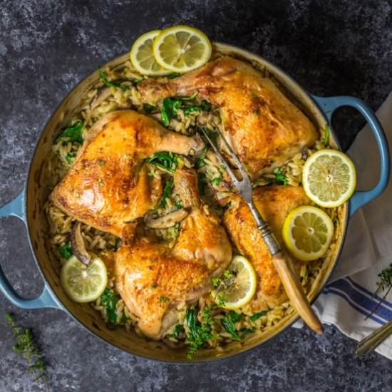One-Pan Chicken with Orzo