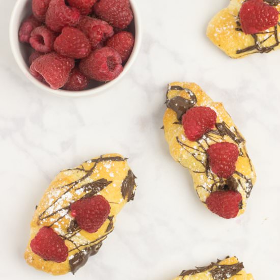 Chocolate Croissants with Raspberry