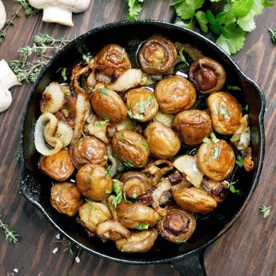 Balsamic Shallot Mushrooms