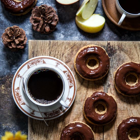 Cider Doughnuts with Tahini Glaze
