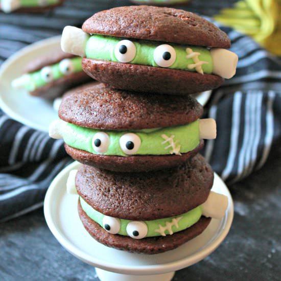 Frankenstein Chocolate Whoopie Pies