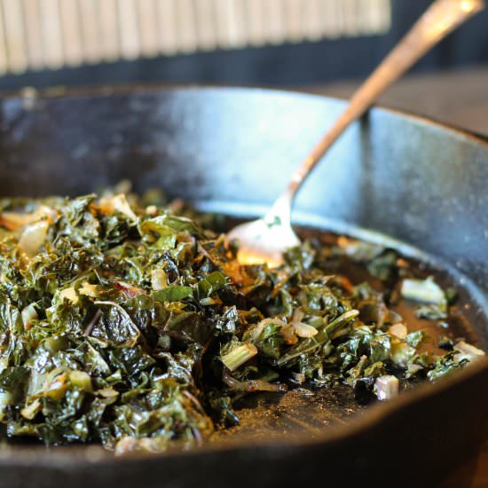 Sauteed Kale with Caramelized Onions
