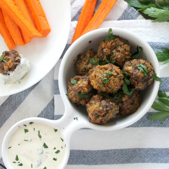 Cauliflower Ranch Mini Meatballs