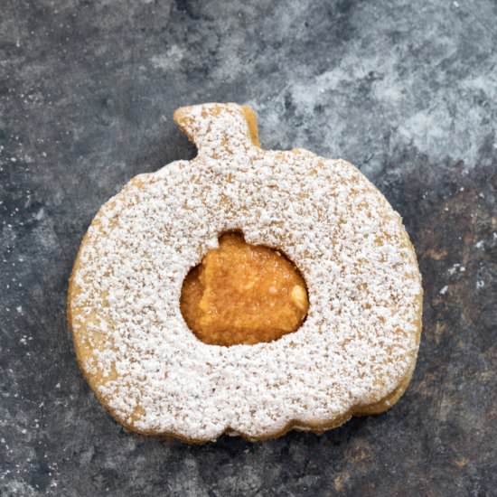 Pumpkin Spice Linzer Cookies