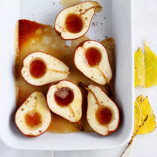 Baked Maple Cardamom Pears