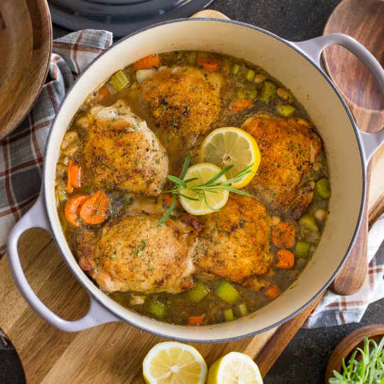 Rustic Lemon Rosemary Chicken Orzo