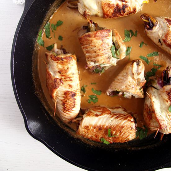 Turkey Rolls Stuffed with Cheese