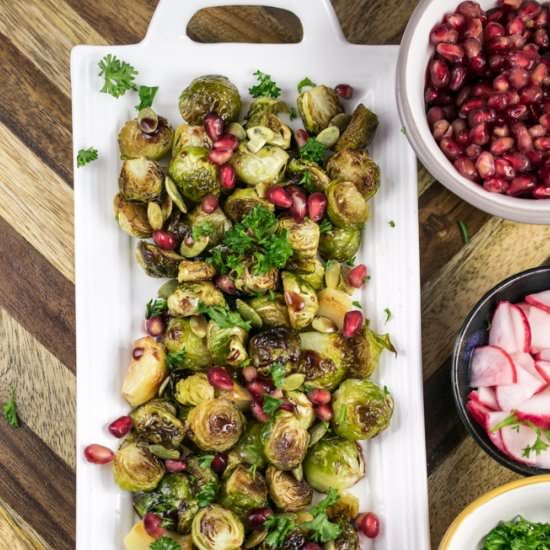 Pomegranate Glazed Brussels Sprouts