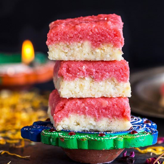 Rose Cardamom Burfi
