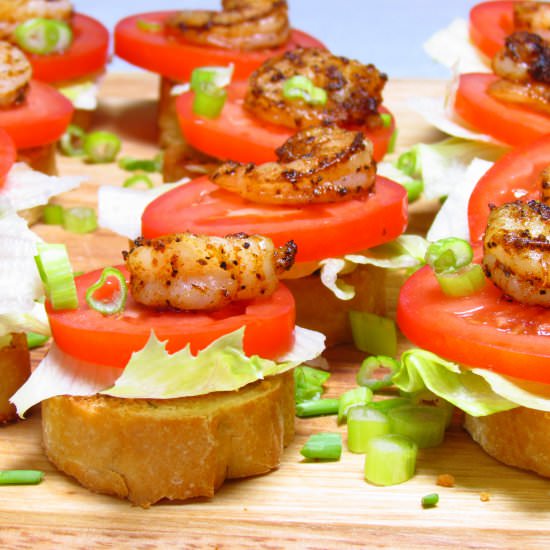 Blackened Shrimp PoBoy Bites