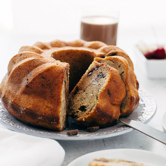 chocolate Banana bundt cake
