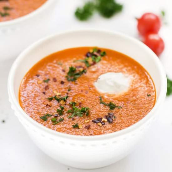 Roasted Red Peper Quinoa Soup