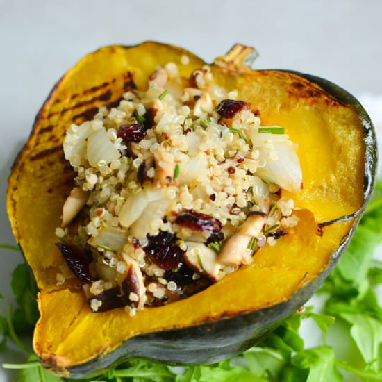 Quinoa Mushroom Stuffed Squash