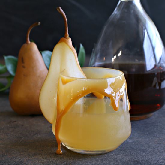 Caramel Pear Bourbon Cocktail
