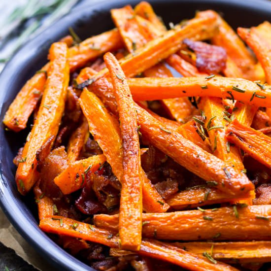 Carrot Fries with Bacon & Rosemary