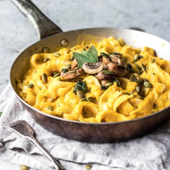 Vegan Pumpkin Fettuccine Alfredo