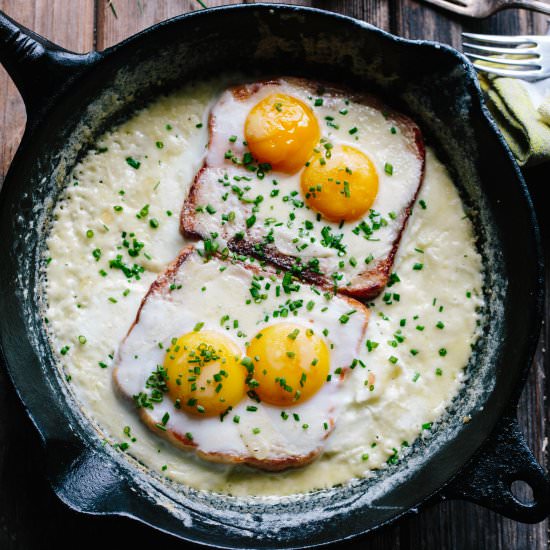French Baked Toast w/ Cream + Eggs