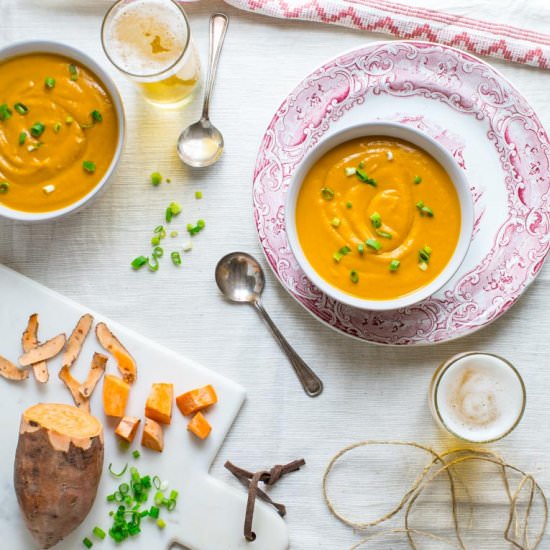 Cheddar Chipotle Sweet Potato Soup