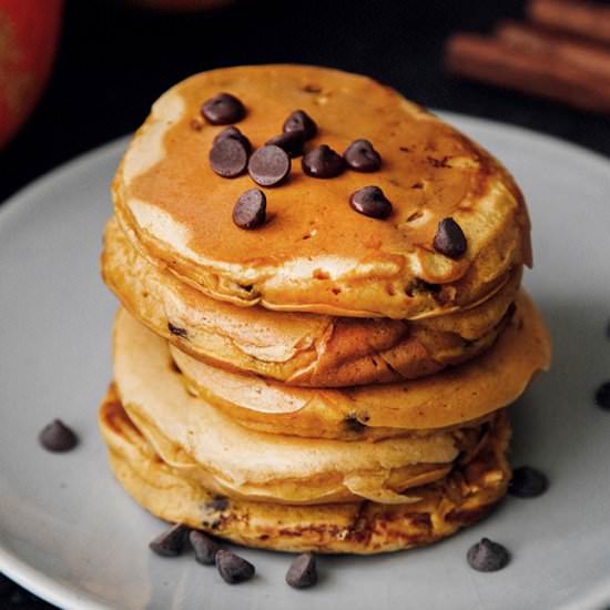 Pumpkin Chocolate Chip Pancakes