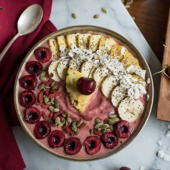 Cherry Pineapple Smoothie Bowl