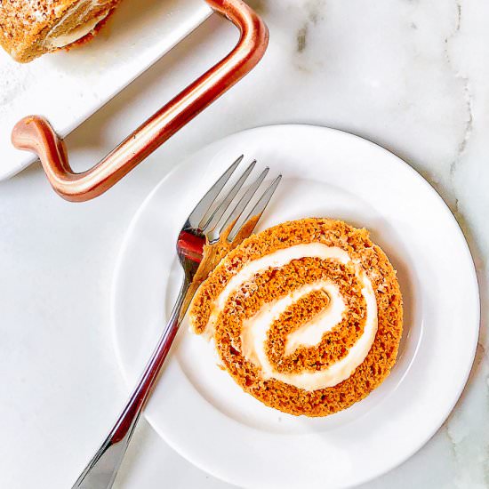 Maple Pumpkin Roll Cake