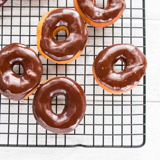 Pumpkin Spice Donuts with Chocolate