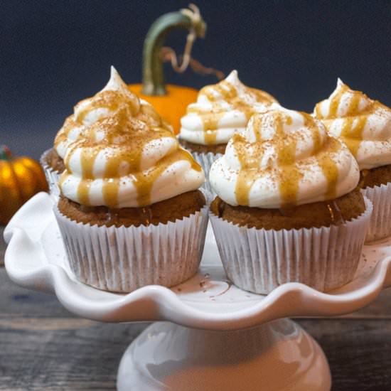 Salted Caramel Pumpkin Cupcakes