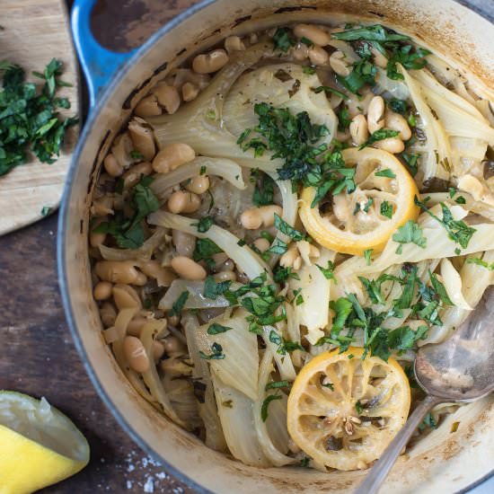 Braised Fennel, White Beans & Lemon