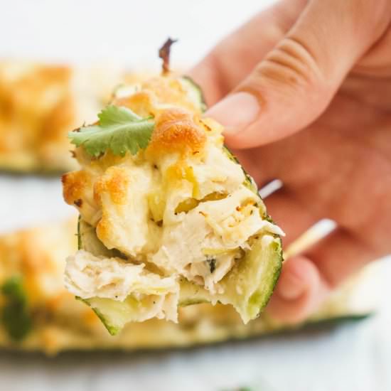 Zucchini Boats with Creamy Chicken