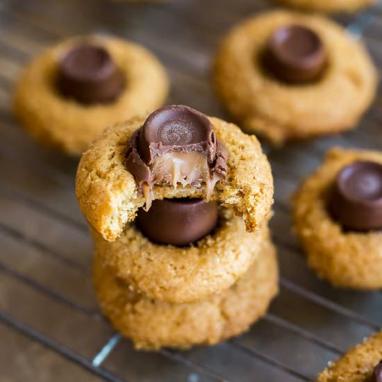 Salted Caramel Blossoms Cookies