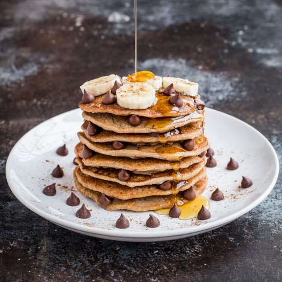 Chocolate Chip Protein Pancakes