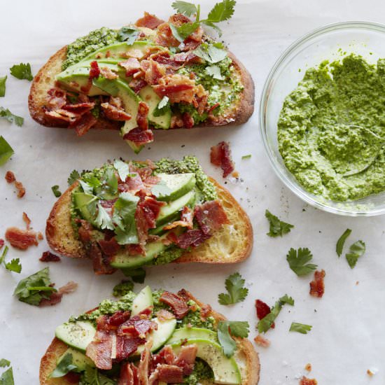 Green Harissa Tartines