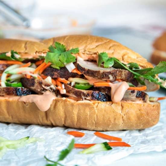 Teriyaki Pork Bahn Mi Sandwich