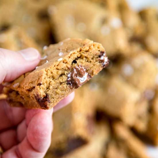 Salted Chocolate Tahini Blondies