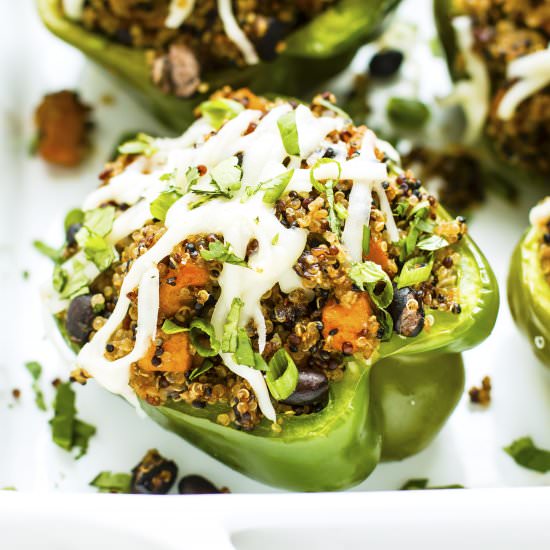 Quinoa & Black Bean Stuffed Peppers
