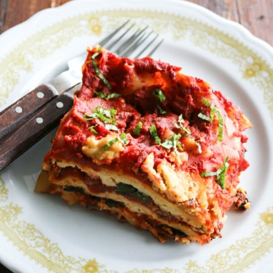 Mushroom Spinach Lasagna