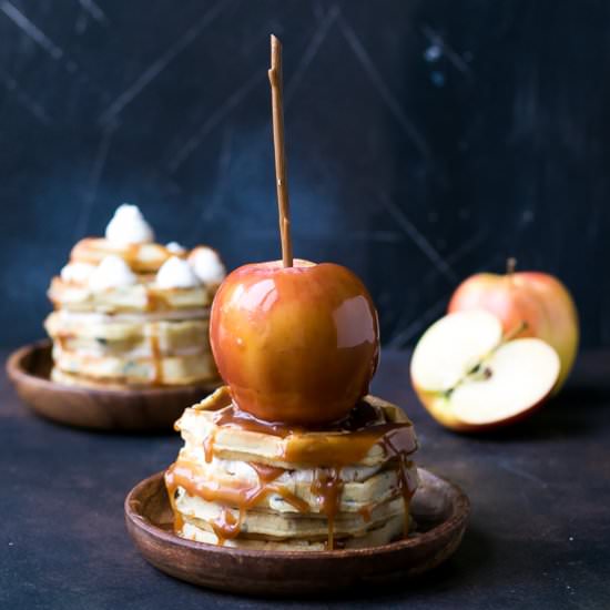 Caramel Apple Waffle Cake