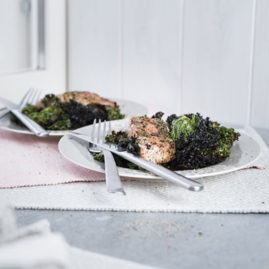 Soy Salmon with Kale Chips & the Im