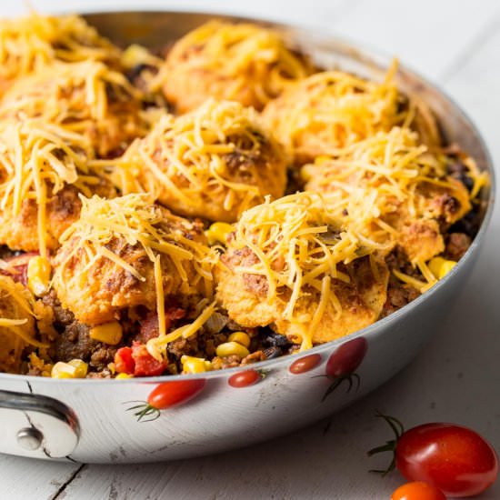 Skillet Taco Cobbler