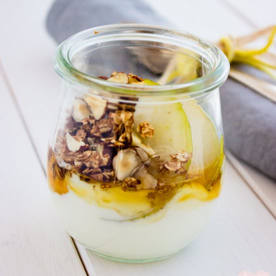Greek Yogurt with Granola and Pear