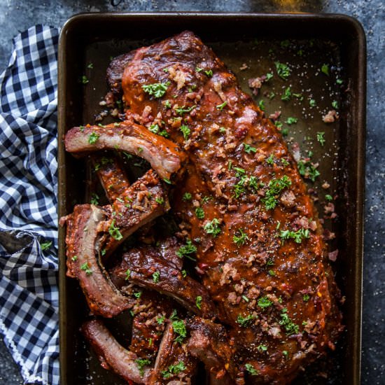 BBQ Pimento Cheese Glazed Ribs
