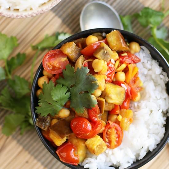 Vegan Eggplant Chickpea Curry