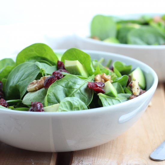 Cranberry and Walnut Spinach Salad