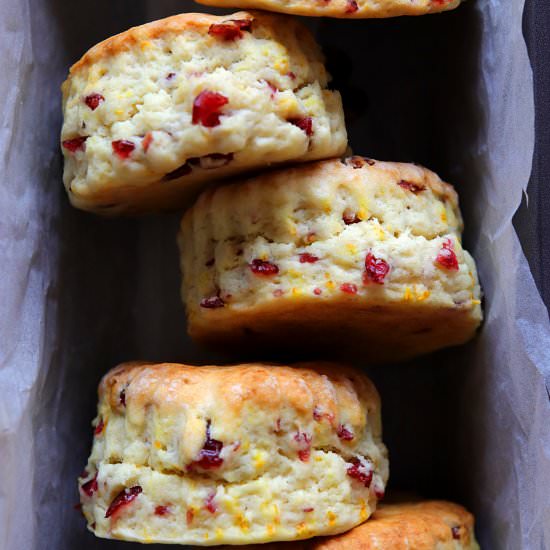 Orange, Cranberry Cream Scones