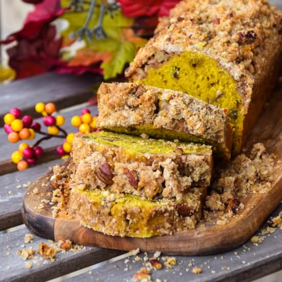 Pumpkin Bread with Pecan Streusel