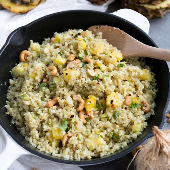 Pineapple Cashew Cauliflower Rice