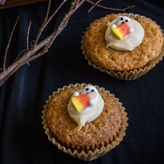 Candy Corn Carrot Cake Muffins