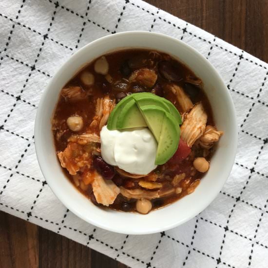 Three Bean Chicken Chili