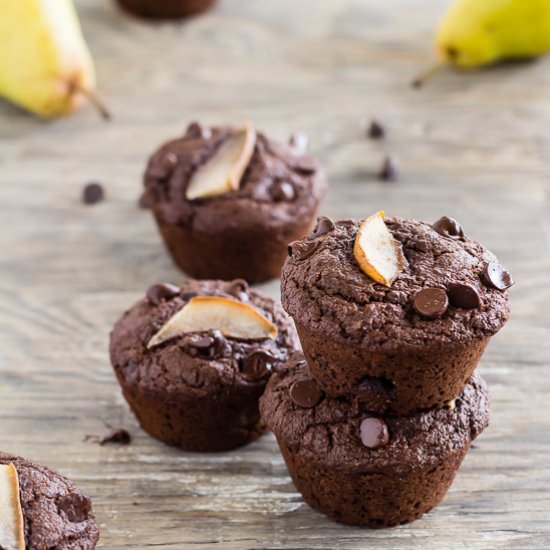 Double Chocolate Maple Pear Muffins