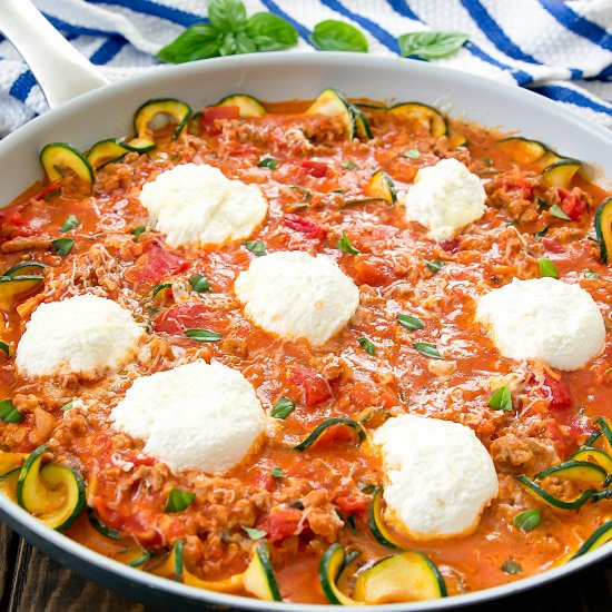 One Pot Lasagna Zucchini Noodles